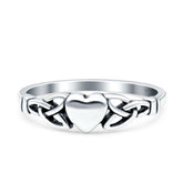 Celtic Oxidised Heart Sterling Silver Ring
